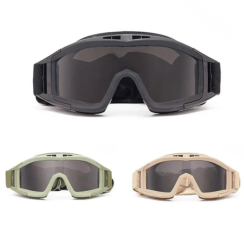사격 밀리터리 렌즈 고글, 스포츠 선풍기, 방진, 오토바이 방지, 야외 전술 임팩트 사막 로커스트 3 안경